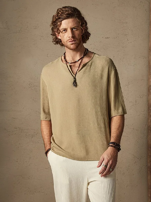 Weekend Discounts You Deserve Cotton Solid Color Cozy Shirt