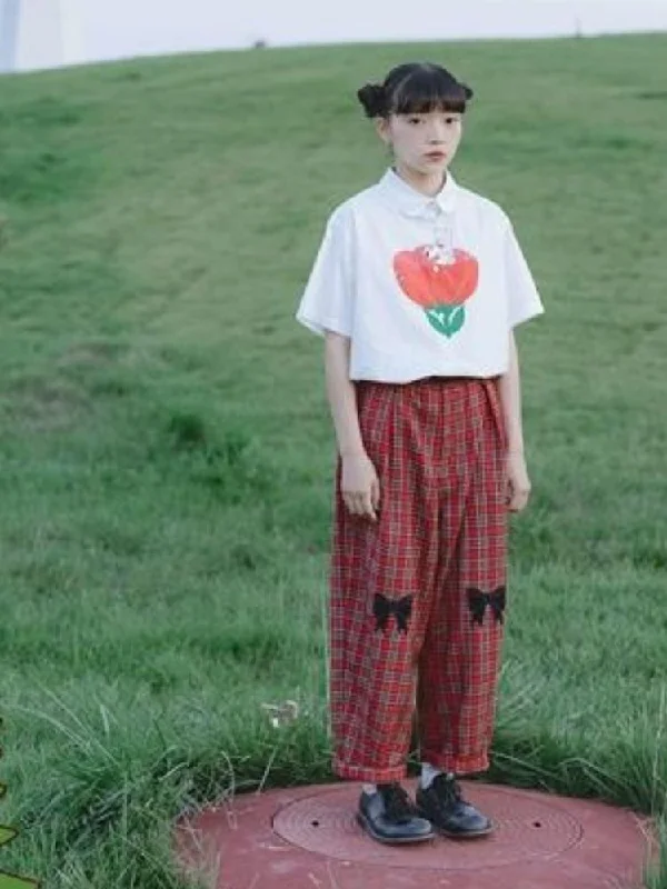 Weekend Extravaganza: Shop Now Plaid Punk Wide Leg Pants [s0000003625]