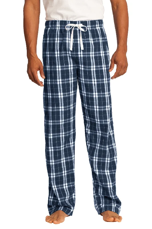Weekend Specials You Can't Miss District Mens Flannel Plaid Lounge Pants - True Navy Blue