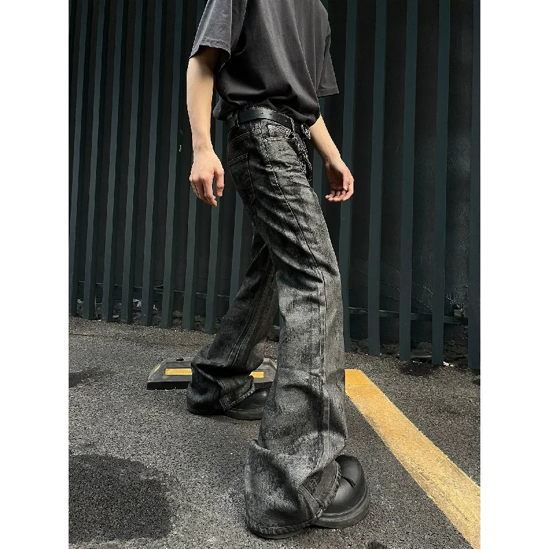 Weekend Discounts to Snag Faded Waxy Flare Leg Jeans