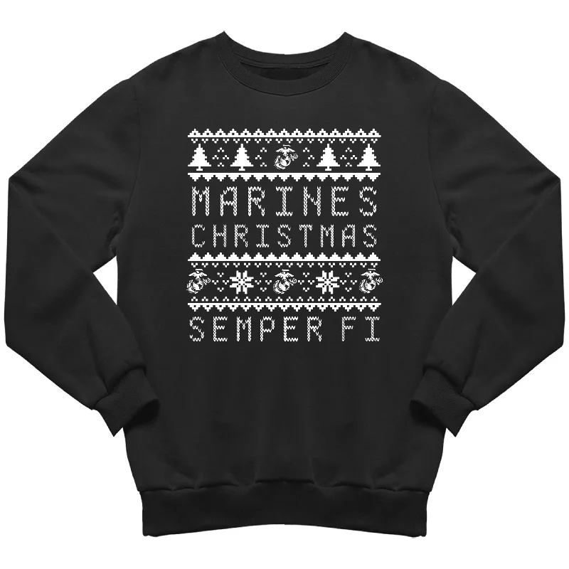 Bonus Offer Marines Christmas Sweatshirt Black