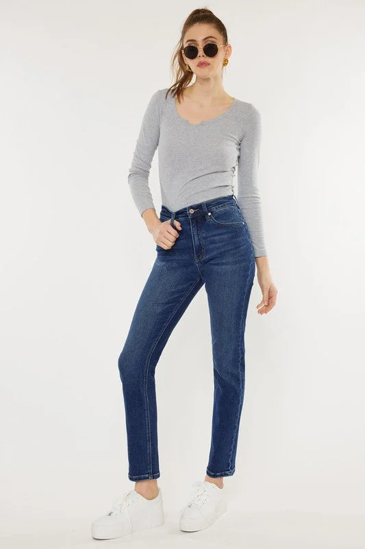 Act Fast High Rise Slim Straight Jeans