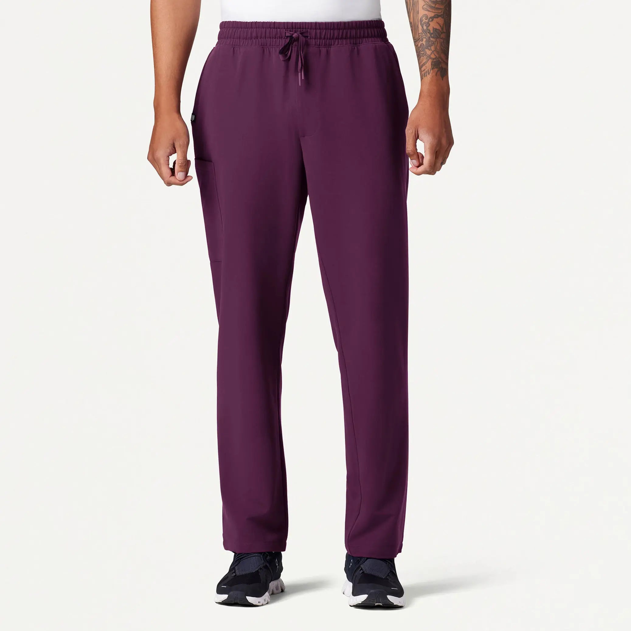 Act Now Jaanuu Men's Rhodes Everyday Straight-Leg Scrub Pant - Dark Amethyst