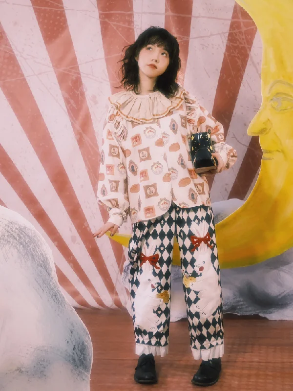 Weekend Discounts You Deserve Rabbit print loose pants【s0000001201】