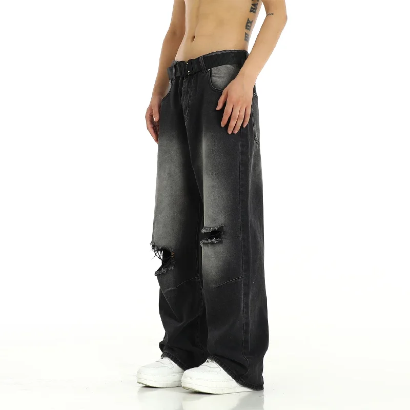 Weekend Bargains Galore Acid Washed Ripped Knee Jeans