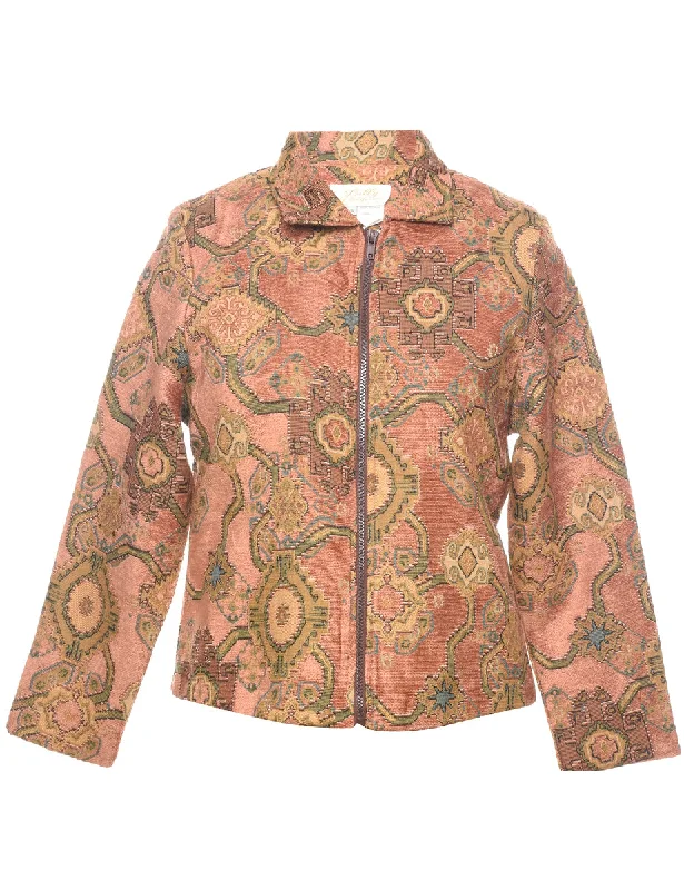 Lowest Price Zip Front Tapestry Jacket - S