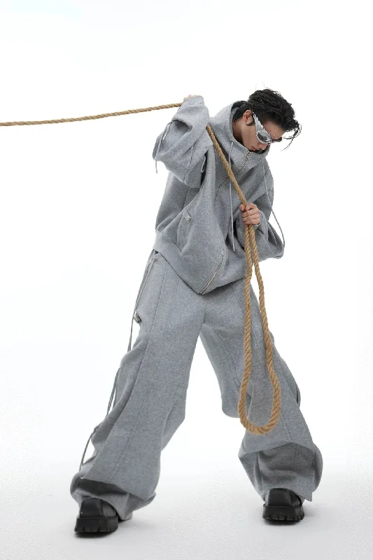 Weekend Offers That Shine Structured Side Pull Strings Hoodie & Loose Sweatpants Set
