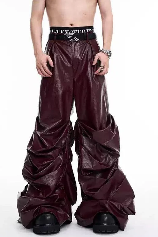 Weekend Specials to Love Drapey Baggy PU Leather Pants
