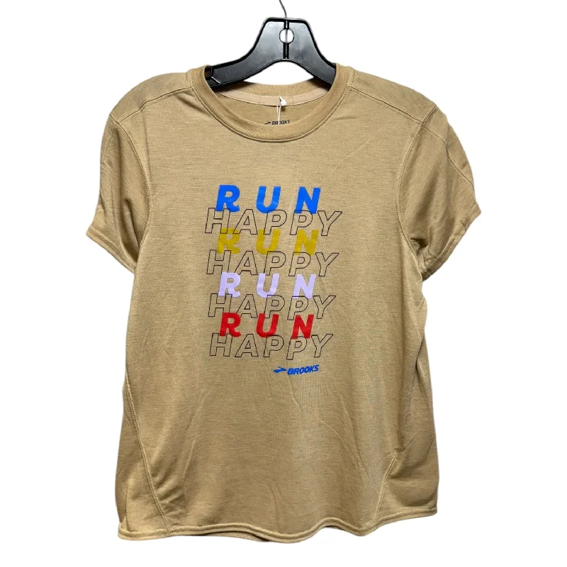 Weekend Bargains to Enjoy Top Short Sleeve By Brooks In Tan, Size: M