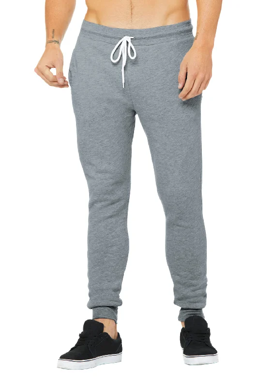 Weekend Steals Await Bella + Canvas Mens Jogger Sweatpants w/ Pockets - Heather Grey