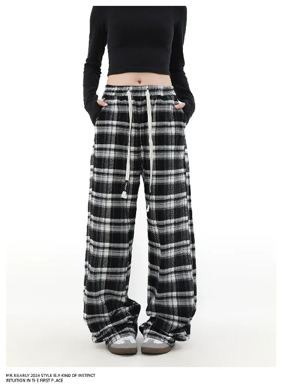 Price Fest Drawstring Plaid Relax Fit Pants